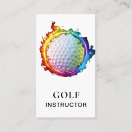 *~* AP94 Flames Rainbow Colorful QR Golf Ball Visitenkarte