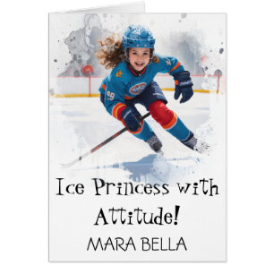 *~* AP94 Mignonne fille de 15 hockey personnalisez