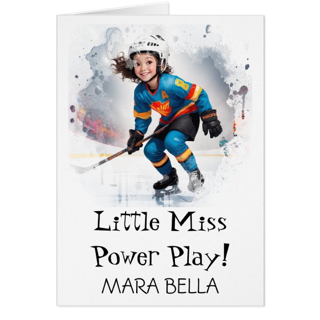 *~* AP94 Niedlich Hockey Girl 9 Geburtstag persona (Vorne)
