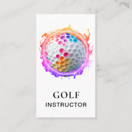 *~* AP94 QR Flames Rainbow Colorful Golf Ball Visitenkarte