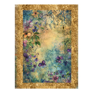 *~  AP95 Whimsische Blumenkunst Natur WALD Fotodruck
