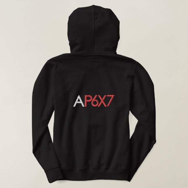 AP 6X7 BESTICKTER HOODIE (Design Rückseite)