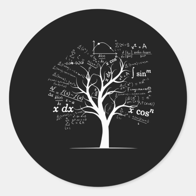 Ap Calculus Algebra Tree Math Lehrer Nerd Geek Runder Aufkleber (Vorderseite)