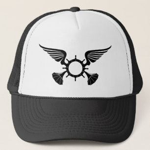 AP Trucker Hat - Schwarz auf Weiß - schwarze Masch Truckerkappe