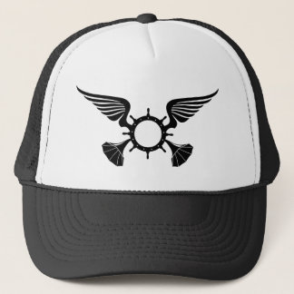 AP Trucker Hat - Schwarz auf Weiß - schwarze Masch Truckerkappe