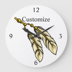 Apache Feathers Thunder_Cove Große Wanduhr