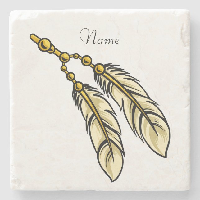 Apache Feathers Thunder_Cove Steinuntersetzer (Vorderseite)