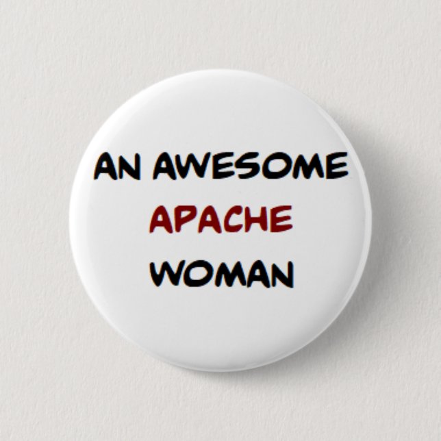 Apache-Frau, großartiger Kaffeebecher Button (Vorderseite)