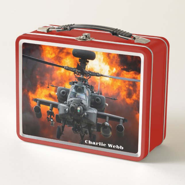 Apache Helicopter Metall Brotdose (Vorderseite)