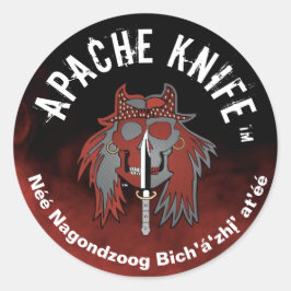 Apache Kinfe ®️ ™️ wir gegen das Böse kämpfen 🇺. Runder Aufkleber