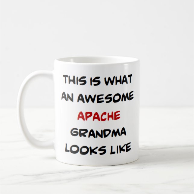 Apache Oma, phantastisch Kaffeetasse (Links)
