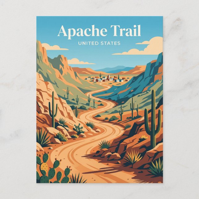 Apache Trail bei Tortilla Flat Arizona Postkarte (Vorderseite)
