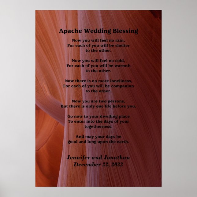 Apache Wedding Blessing Canyon Foto 20x28 Matte Poster (Vorne)