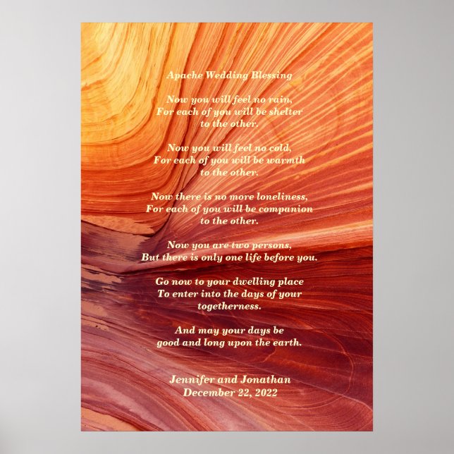 Apache Wedding Blessing Canyon Foto 20x28 Matte Poster (Vorne)