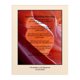 Apache Wedding Segen 16x20 Personalisiert Acryl Wandkunst