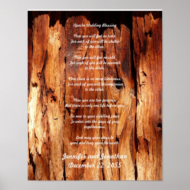 Apache Wedding Segen alten Holz, Namen, Poster (Vorne)