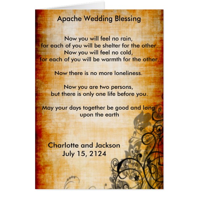 Apache Wedding Segen Altes Papier 2 (Vorne)