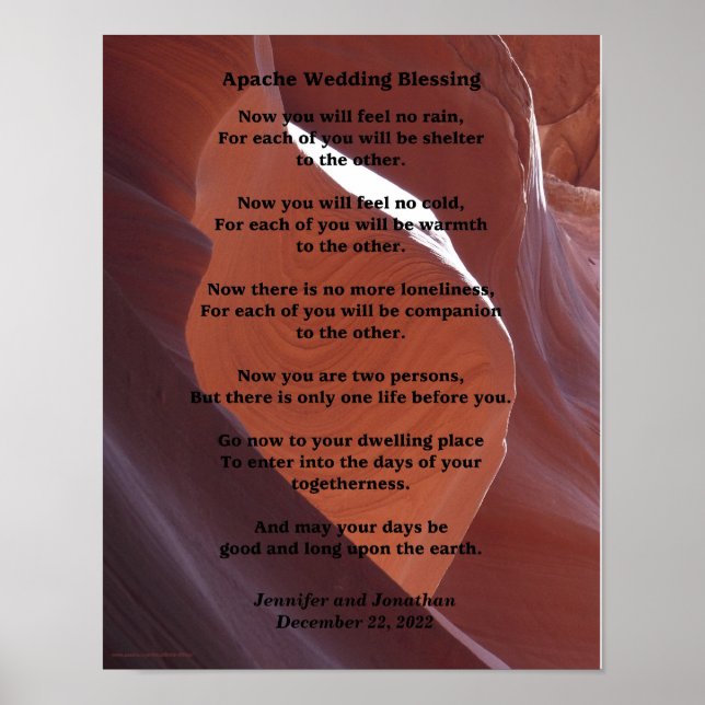 Apache Wedding Segen, Namen, Braun Südwesten Poster (Vorne)