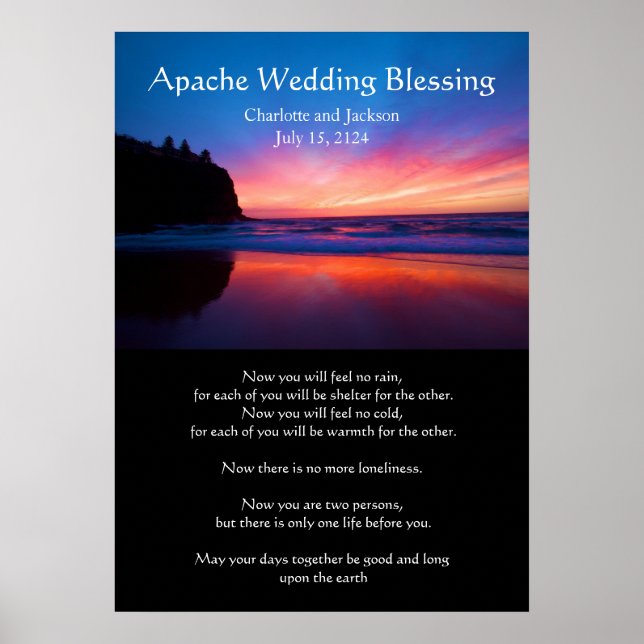 Apache Wedding Segen Ozean mit Insel Poster (Vorne)
