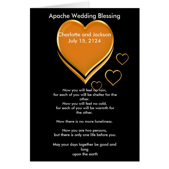 Apache Wedding Sessing Gold Hearts (Vorne)