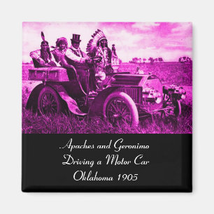 APACHES UND GERONIMO FAHREN MIT EINEM KRAFTWAGEN MAGNET