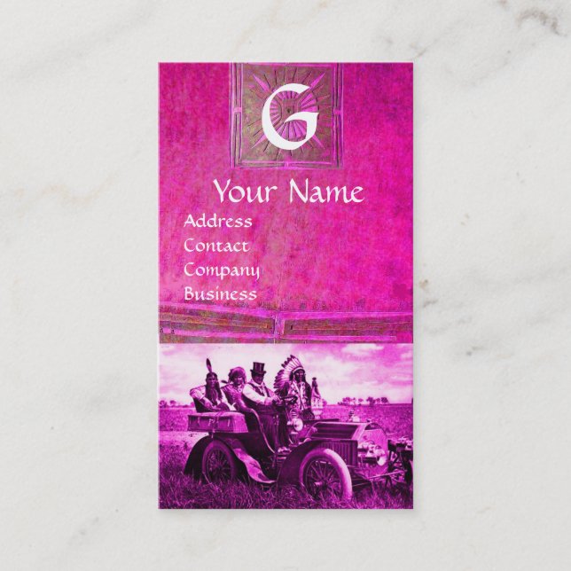 APACHES UND GERONIMO MIT EINEM MOTORAUTO, Monogram Visitenkarte (Vorderseite)