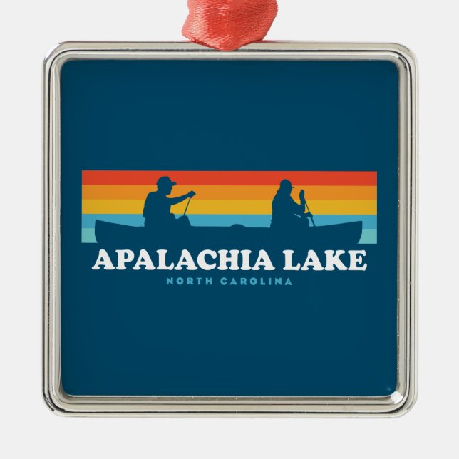 Apalachia Lake North Carolina Canoe Ornament Aus Metall (Vorne)