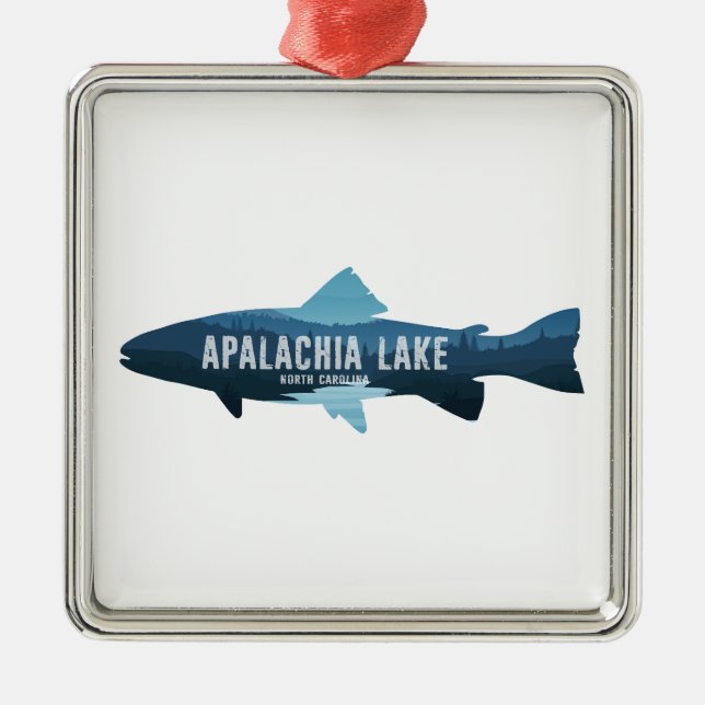 Apalachia Lake North Carolina Fisch Ornament Aus Metall (Vorne)