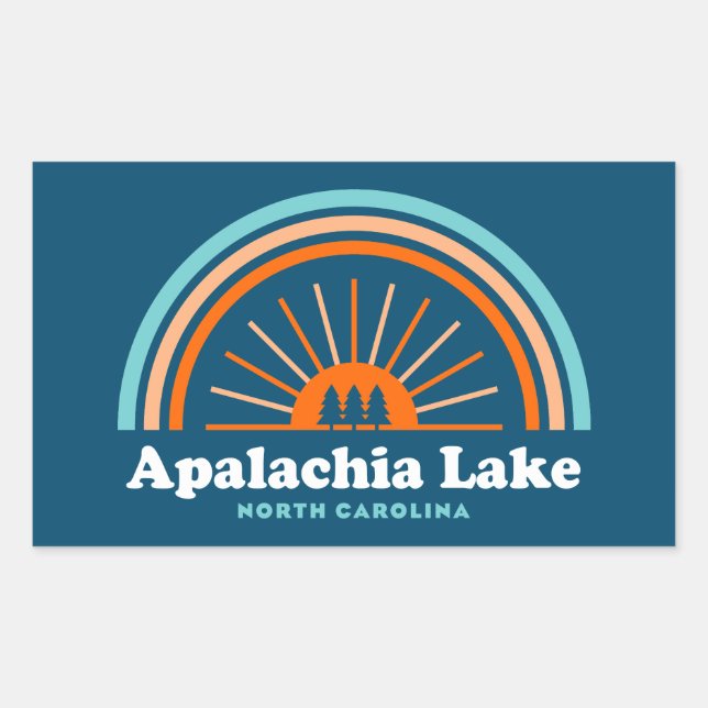 Apalachia Lake North Carolina Rainbow Rechteckiger Aufkleber (Vorderseite)