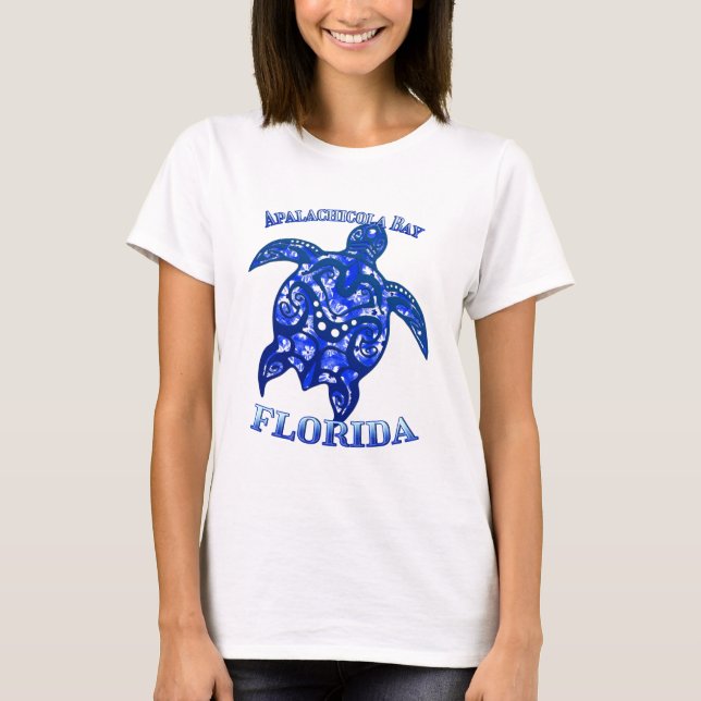 Apalachicola Bay Florida Vacation Tribal Turtle T-Shirt (Vorderseite)