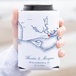 Apalachicola Florida Karte Gastgeschenk Hochzeit Dosenkühler