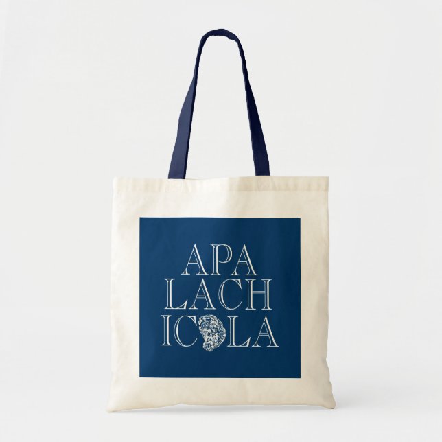 Apalachicola Florida Typographic Oyster Design Tragetasche (Vorne)