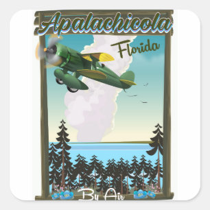 Apalachicola National Forest Florida Flugplakat Quadratischer Aufkleber