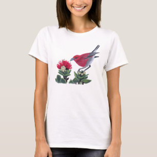 Apapane und Lehua-Blüten-Hawaii-Naturillustration T-Shirt