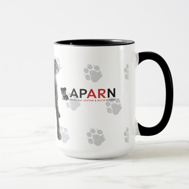 APARN kein Mops verlassen hinter Schwarzem 15 Tasse (Rechts)