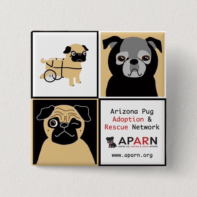APARN Rettungs-Mops-quadratischer Knopf Button (Vorderseite)