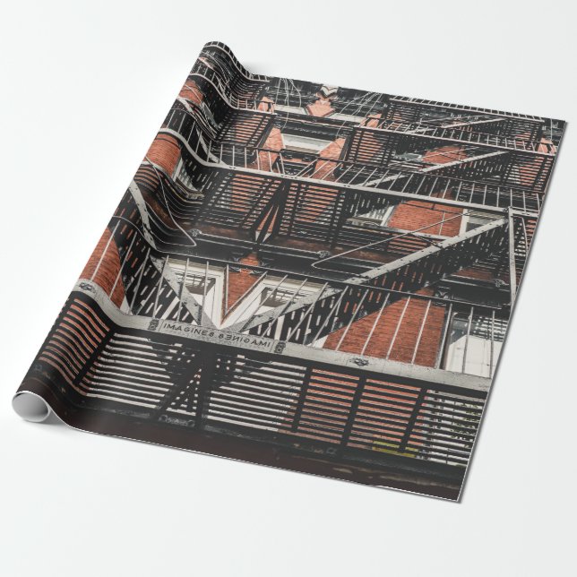 Apartment Gebäude Stoops Geschenkpapier (Ungerollt)