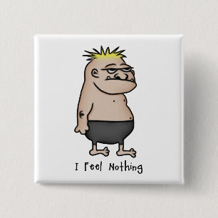 Apathetischer Cartoon Typ Button