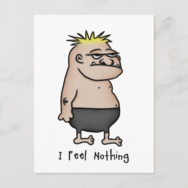Apathetischer Cartoon Typ Postkarte (Vorderseite)
