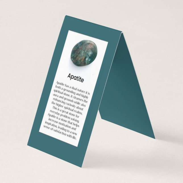 Apatite Crystal Gemstone Meaning Jeweler Visitenkarten (Rückseite)