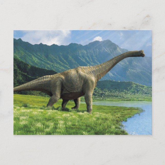 Apatosaure Au Lac Carte Postale Brontosaurus (Devant)