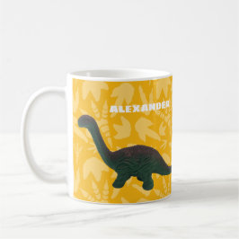Apatosaurus Toy Dinosaurier Grün und Gelb Kaffeetasse