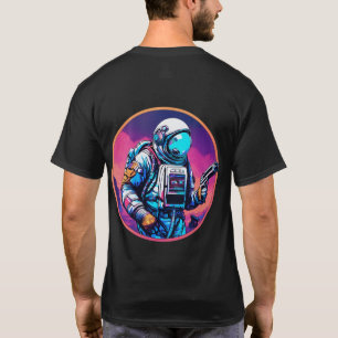 Ape Astronaut mit Gun in Hand Holografischer T - S T-Shirt