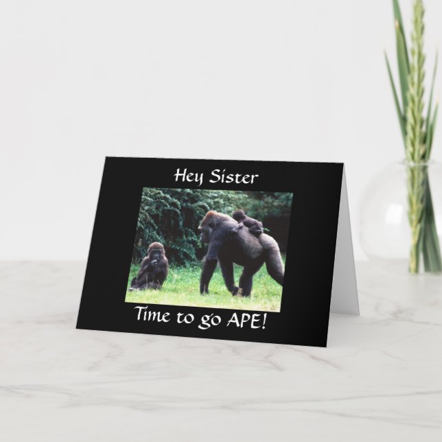 APE "HAPPY 60. BIRTHDAY SISTER" CARD KARTE (Vorderseite)