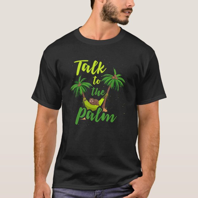 Ape in Hammock Beach sprechen mit der Palme 1 T-Shirt (Vorderseite)