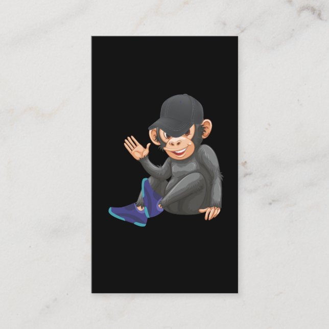 Ape mit Sneaker und Baseball-Cap-Affen Visitenkarte (Vorderseite)