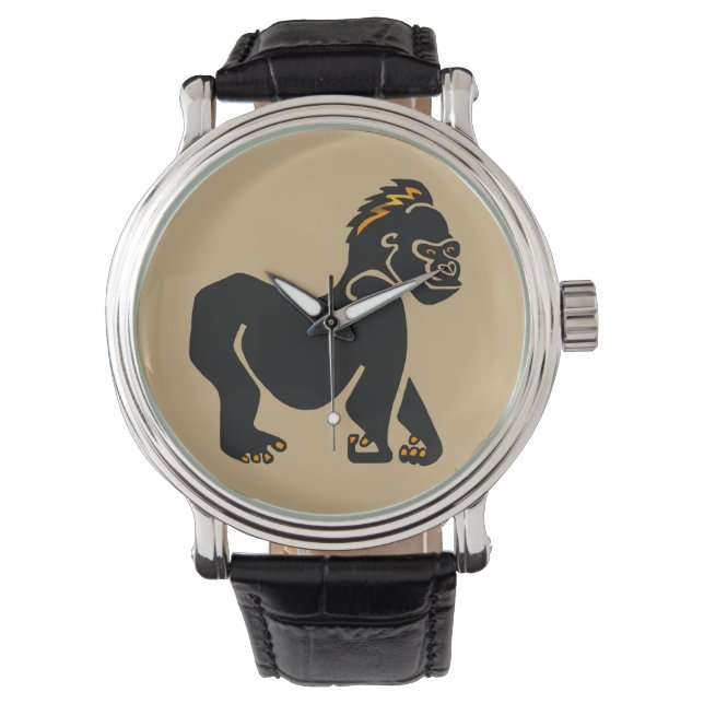 Ape - Mountain GORILLA - Primat - Wildfauna Armbanduhr (Vorderseite)