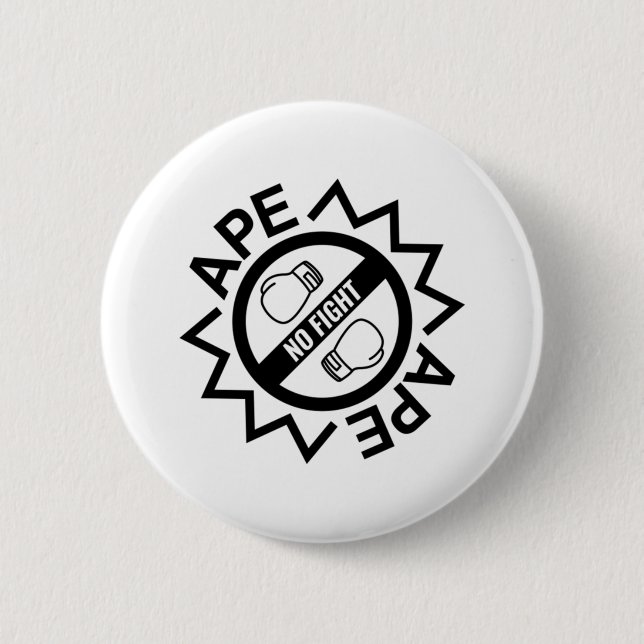 Ape No Fight Ape Boxing Handschuhe Button (Vorderseite)