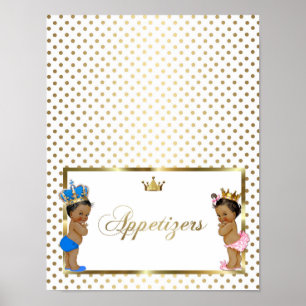 apéritif de tableau à poster, blanc, or, 8,5x11