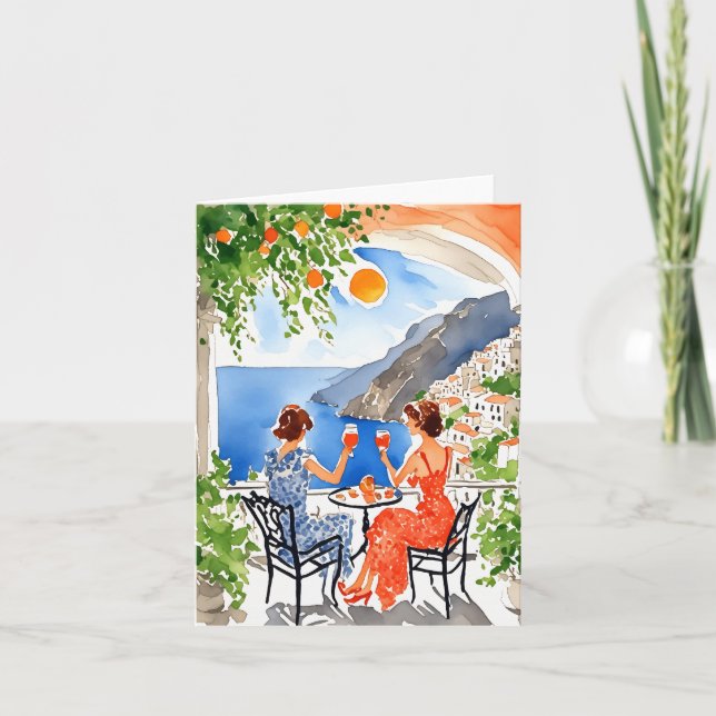 Aperitivo in Amalfi Wasserfarbe Karte (Vorderseite)